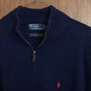 Quarter Zip Up Polo Sweater by Ralph Lauren